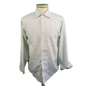 Donald Trump 15 1/2 x 34/35 White Checked Dress Shirt